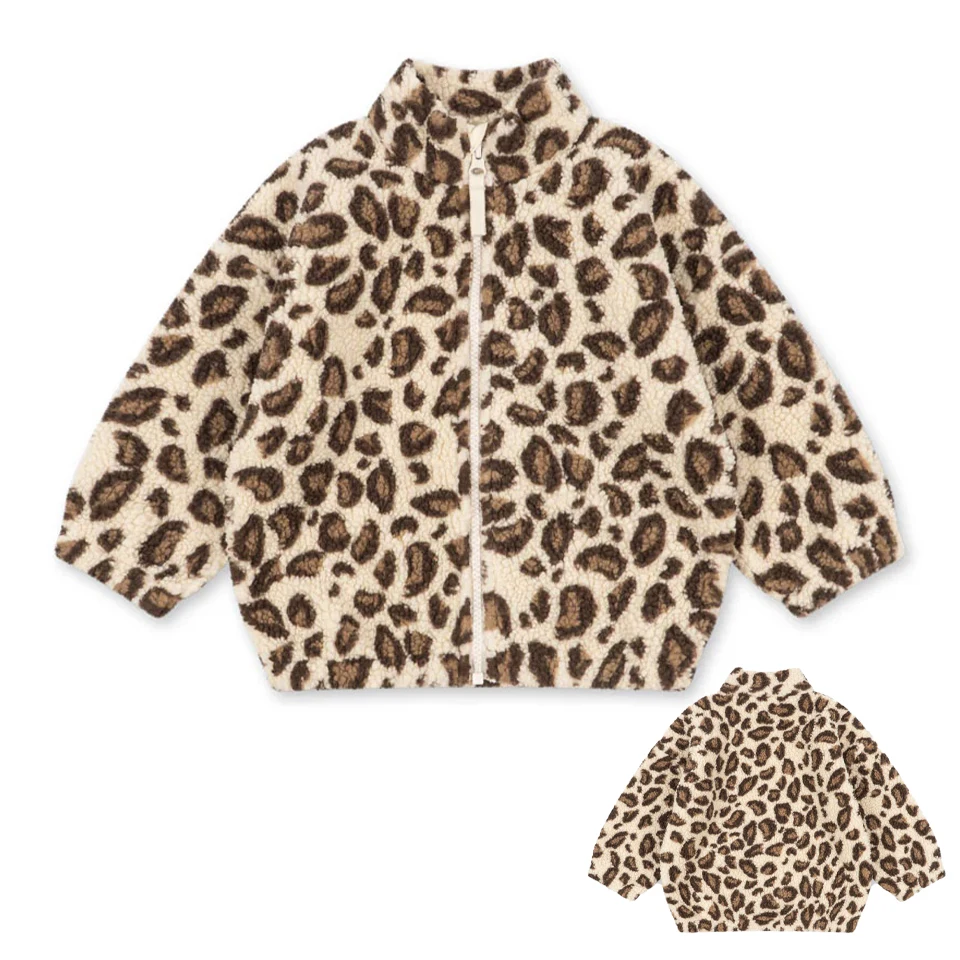 Kinderkleding van teddyfleece met print – jas, vest of broek, ritssluiting | berber fleece kind