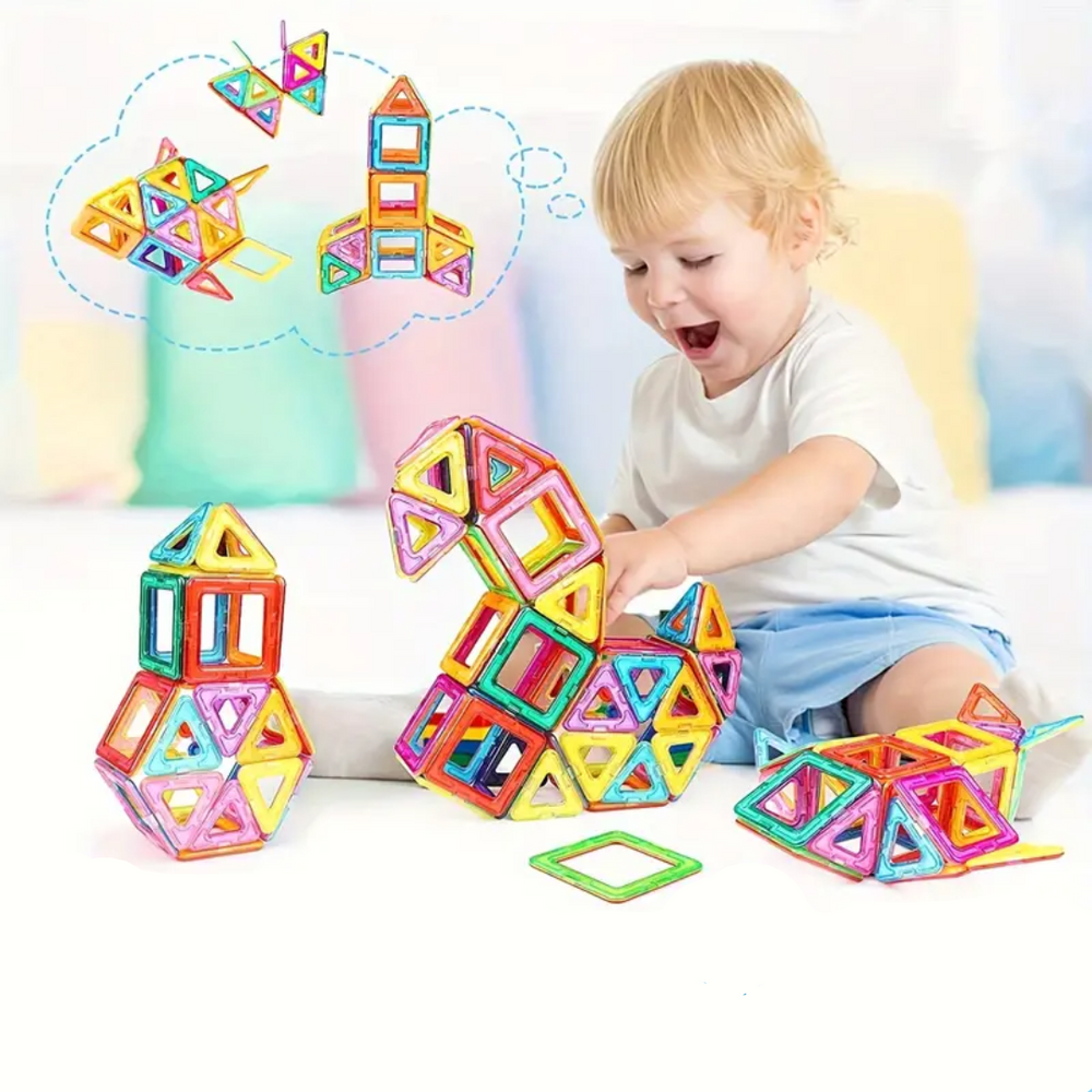 Magnetische Bouwstenen Set 74-delig – Stimuleren Creativiteit & Motoriek voor Kinderen