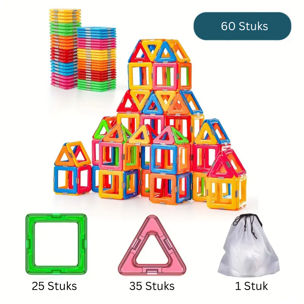 Magnetische Bouwstenen Set 74-delig – Stimuleren Creativiteit & Motoriek voor Kinderen