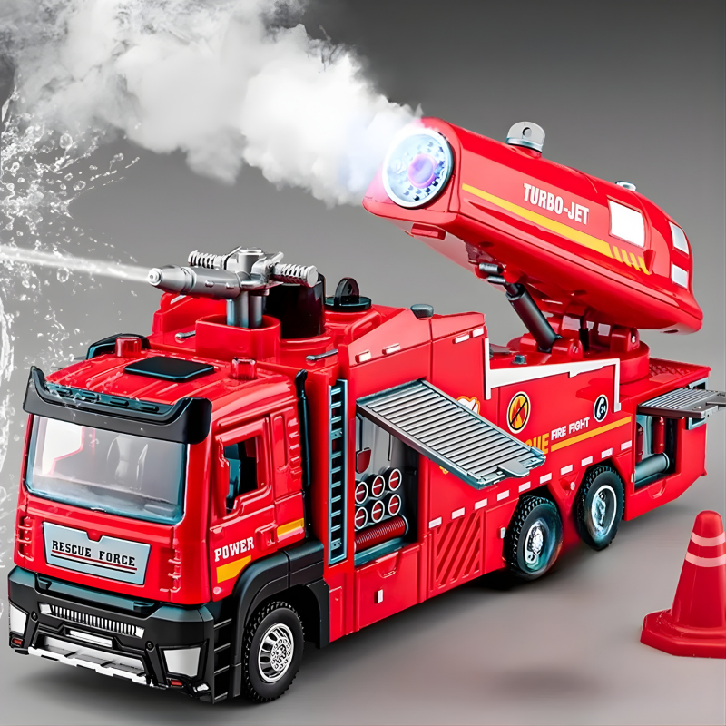 Interactieve Brandweerwagen met Licht, Geluid & Waterspray – FireQuest Action Engine