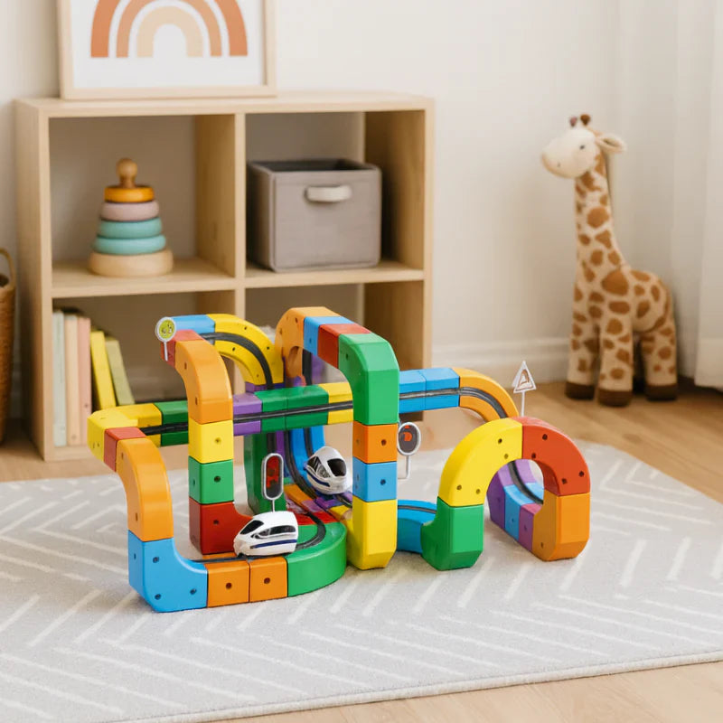 Playvero BuildSphere – Magnetisch Bouw- en Railsysteem voor Creatief en Educatief Speelplezier