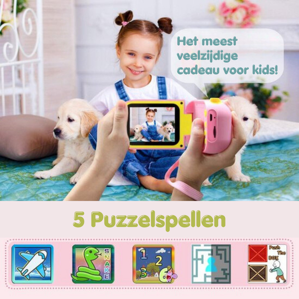 Digitale Kindercamera 12MP – Creatief Speelgoed met Filters, Zoom & Spelletjes