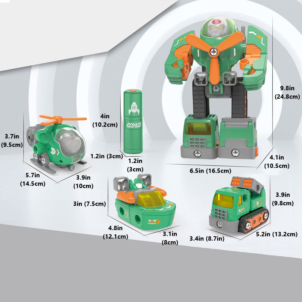 Transformeerbare Robot Speelset – 3-in-1 Legervoertuigen met Licht & Geluid | MechaForge