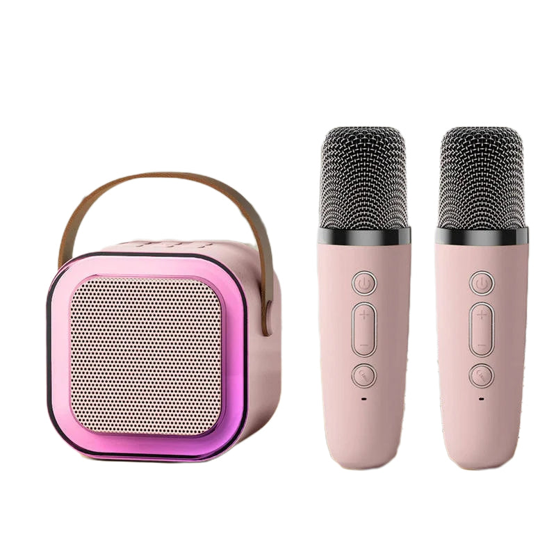 Mini Karaoke Set voor Kinderen – 2 Draadloze Microfoons & Bluetooth