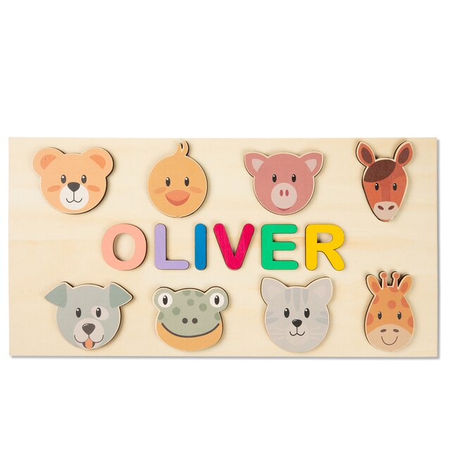 Gepersonaliseerde Houten Naam Puzzel – Educatief Cadeau Kind