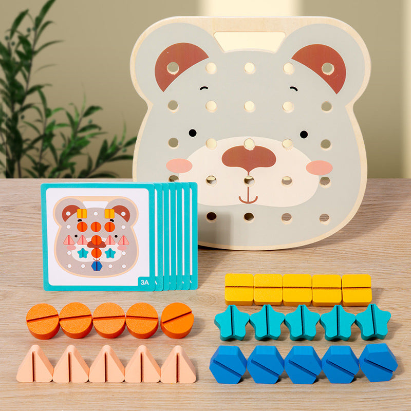Houten Montessori Schroefspel voor Peuters – Educatief & Motoriek Spel