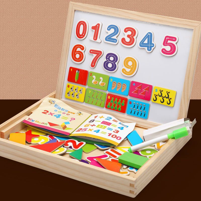 Tekentafel 2-in-1 whiteboard en krijtbord – magnetisch, beukenhout, accessoires | kindertekenbord