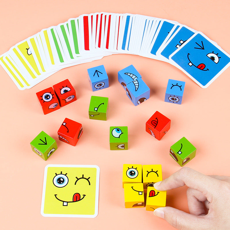Montessori Kaartspel - Banjul Gezichtsuitdrukking, Emotionele Ontwikkeling, Hout, Leeftijd 3+-More For Mini