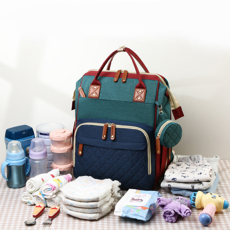 Luiertas Rugzak met Uitklapbaar Babybed – 2-in-1 Verzorgingstas (0–1 Jaar)