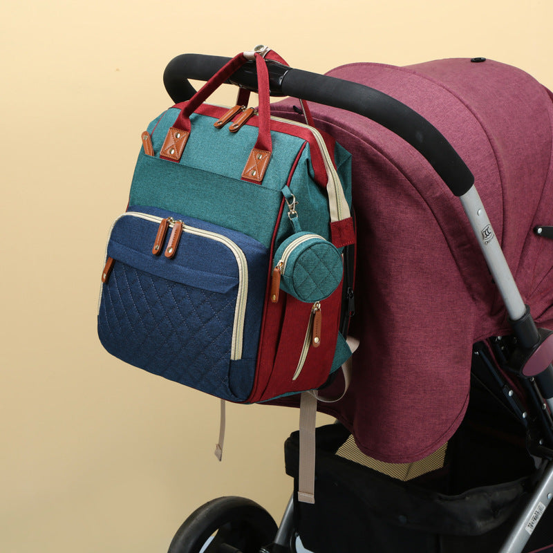 Luiertas Rugzak met Uitklapbaar Babybed – 2-in-1 Verzorgingstas (0–1 Jaar)