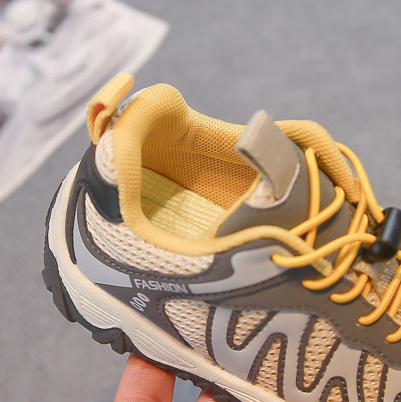 Kindersneakers van mesh met antislipzool – elastische sluiting, verstevigde neus | sportschoenen