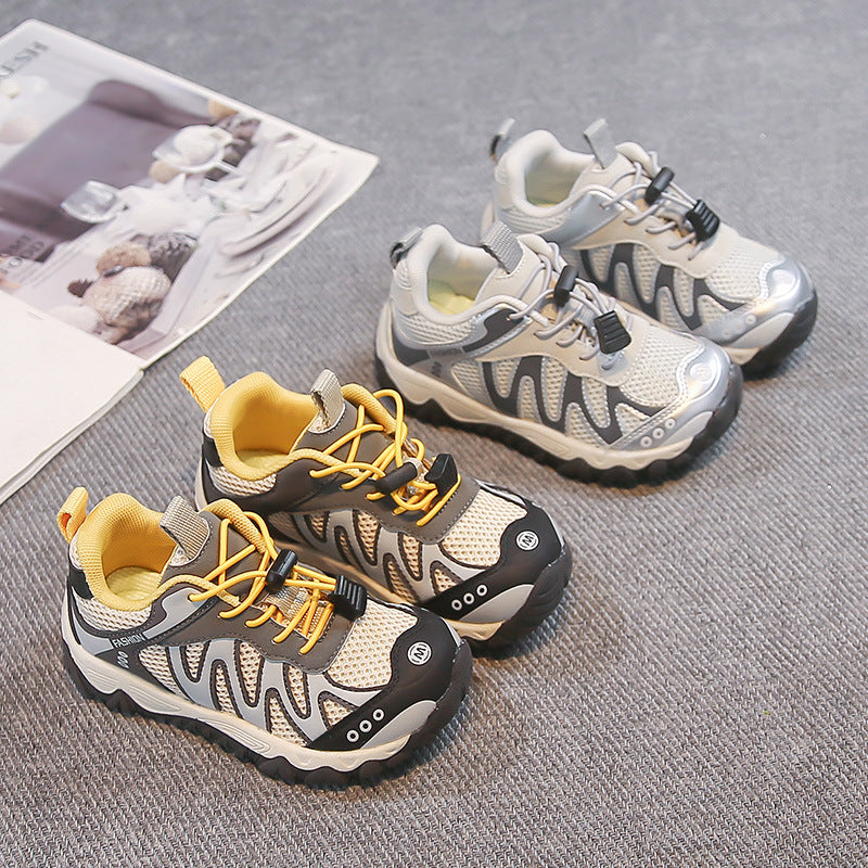 Kindersneakers van mesh met antislipzool – elastische sluiting, verstevigde neus | sportschoenen