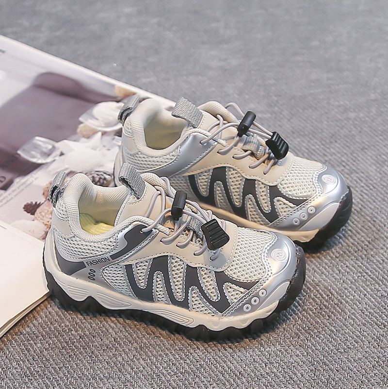 Kindersneakers van mesh met antislipzool – elastische sluiting, verstevigde neus | sportschoenen