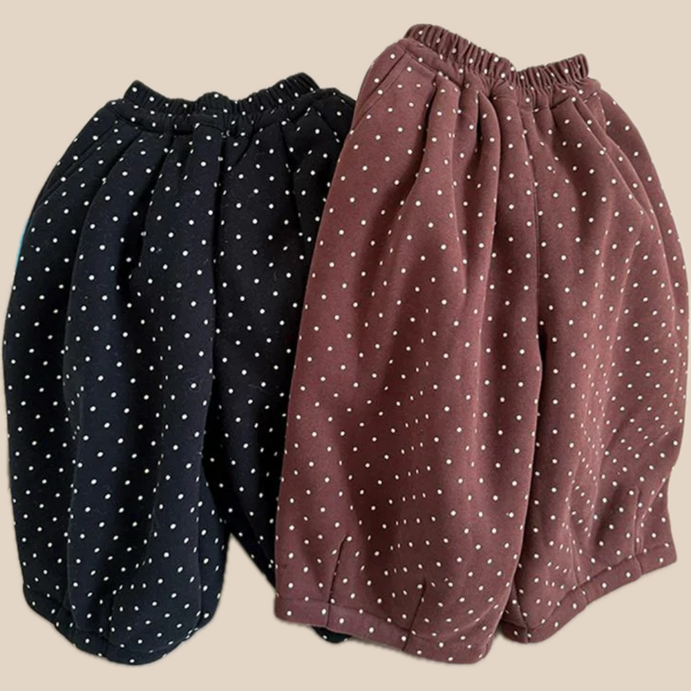 Broek met Stippen - Dotty Daze Meisjes, Bruin/Zwart, Katoen, Maat 1-8 Jaar