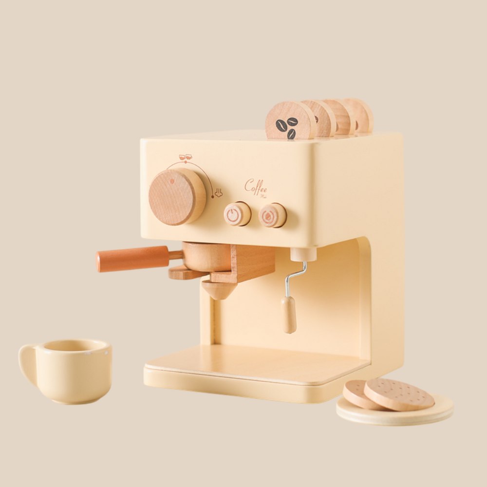 Houten Koffiemachine – Little Barista | Educatief Rollenspel Speelgoed | Duurzaam & Interactief | +1 Jaar