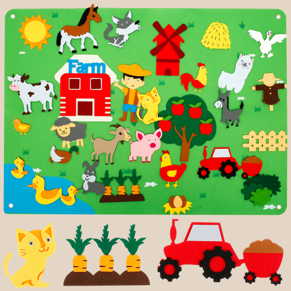 Viltbord Kind – Creatief Speelbord met Dieren (1+)
