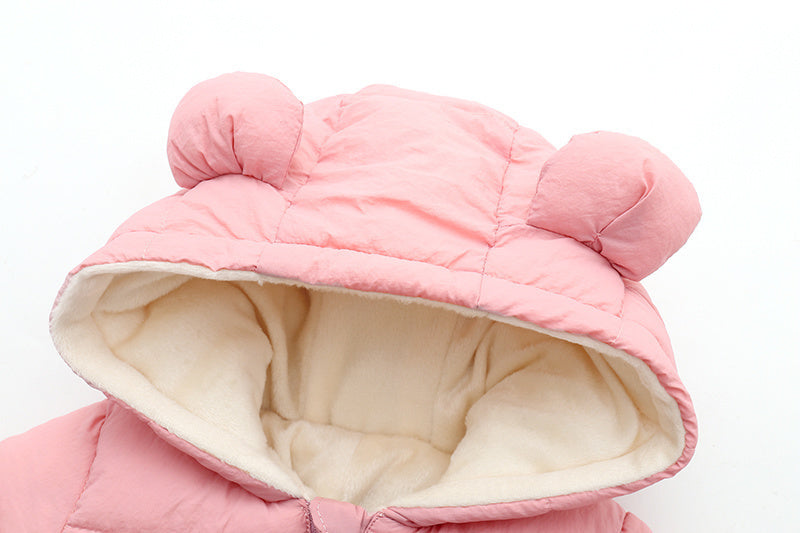 LittleSnow Baby Skipak – Warm & Comfortabel Winterpakje voor 0-12 Maanden Met Fleece Voering en Schattige Muts
