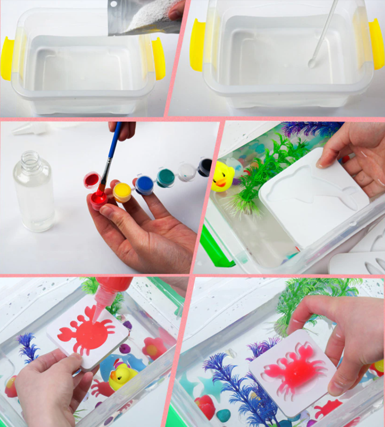 3D Zeedieren Knutselset voor Kinderen – Creatieve Watergel DIY Set met Mallen