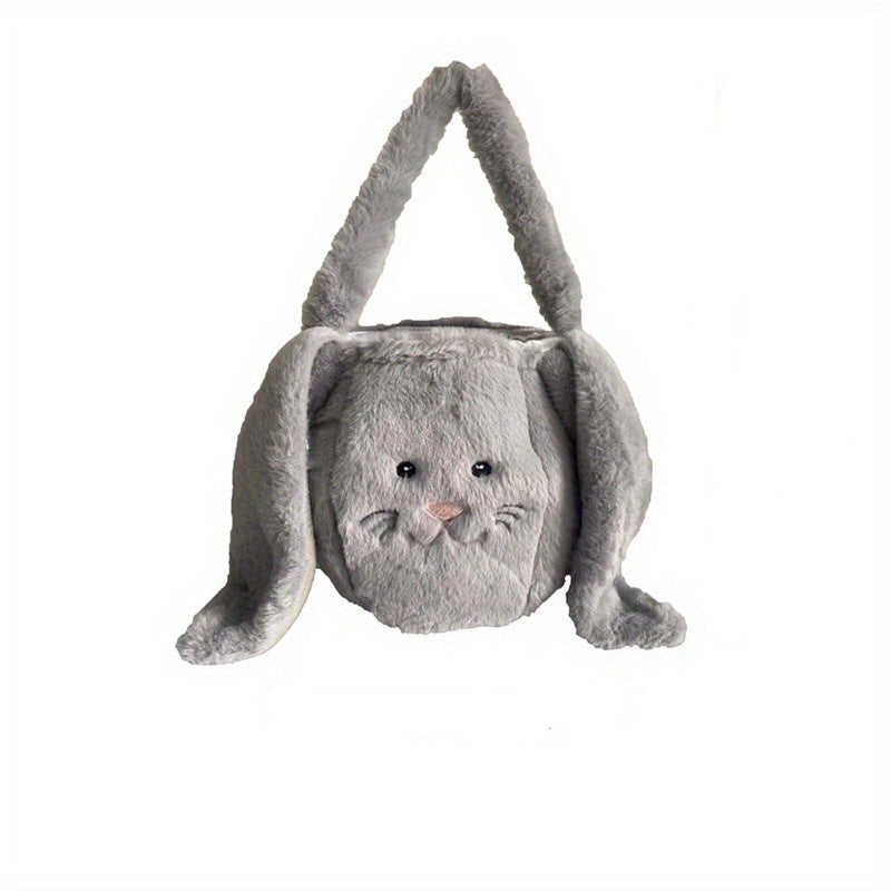 Schattige Paashaas Mand – Pluche Paasdecoratie & Eieren Verzamelmand, 20x18 cm