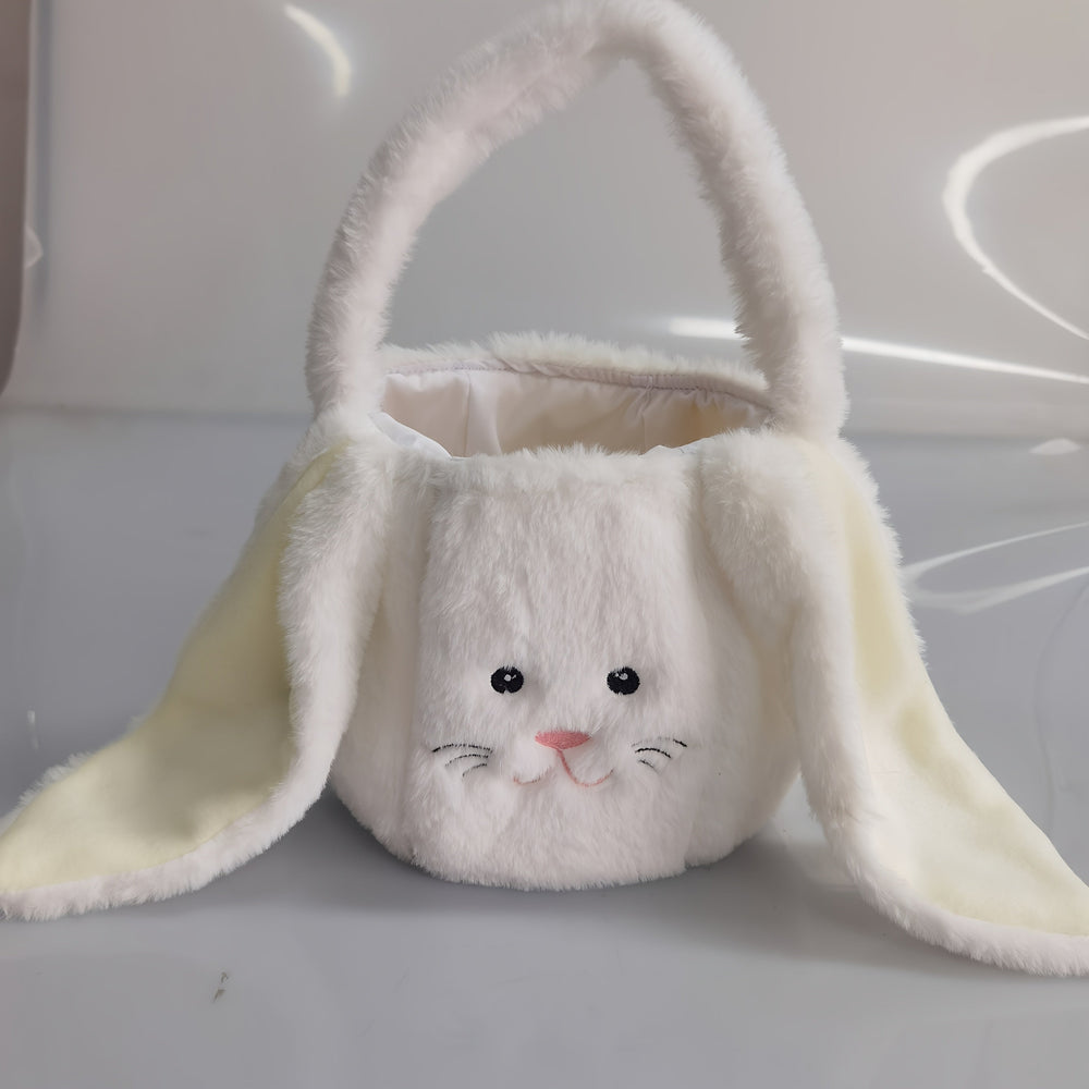 Schattige Paashaas Mand – Pluche Paasdecoratie & Eieren Verzamelmand, 20x18 cm
