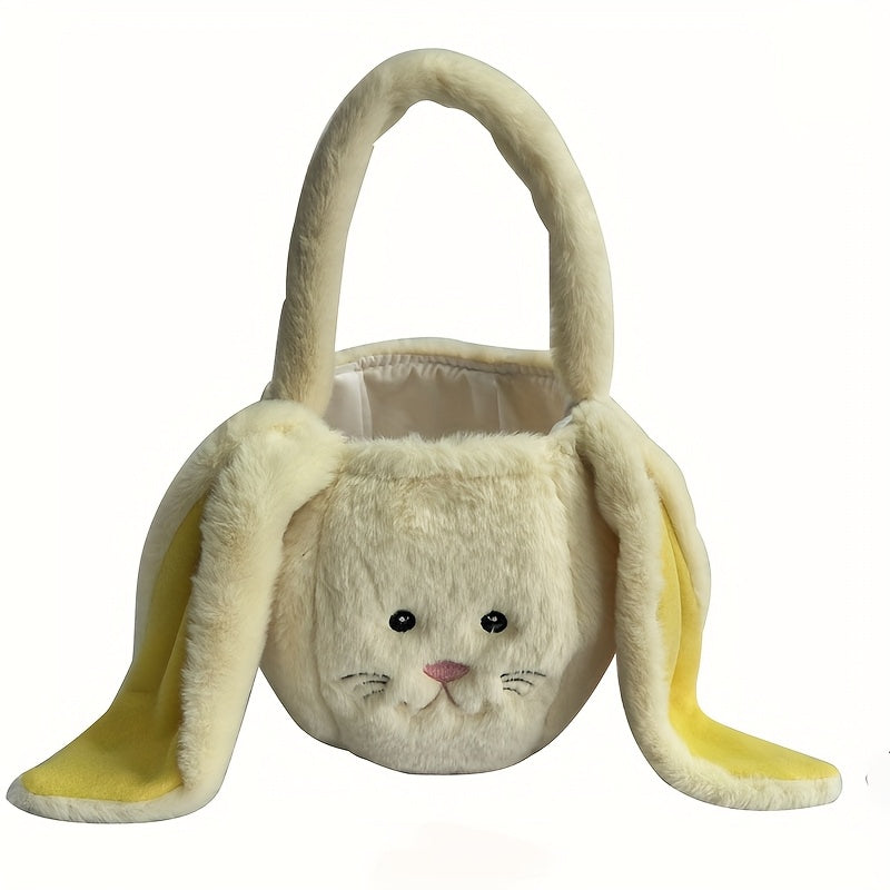 Schattige Paashaas Mand – Pluche Paasdecoratie & Eieren Verzamelmand, 20x18 cm