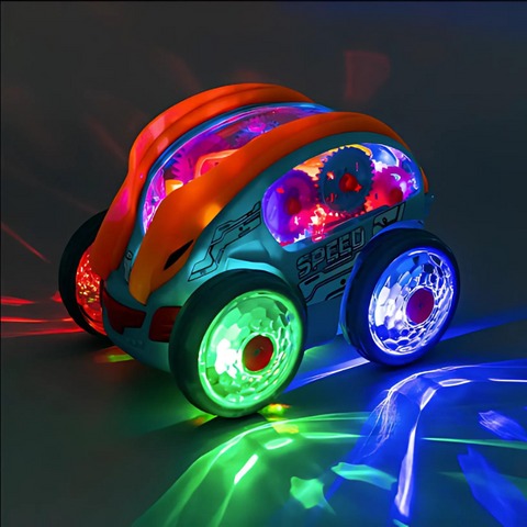 LED Stunt Auto voor Kinderen – Draait, Springt en Beweegt met Kleurrijke Lichtshow