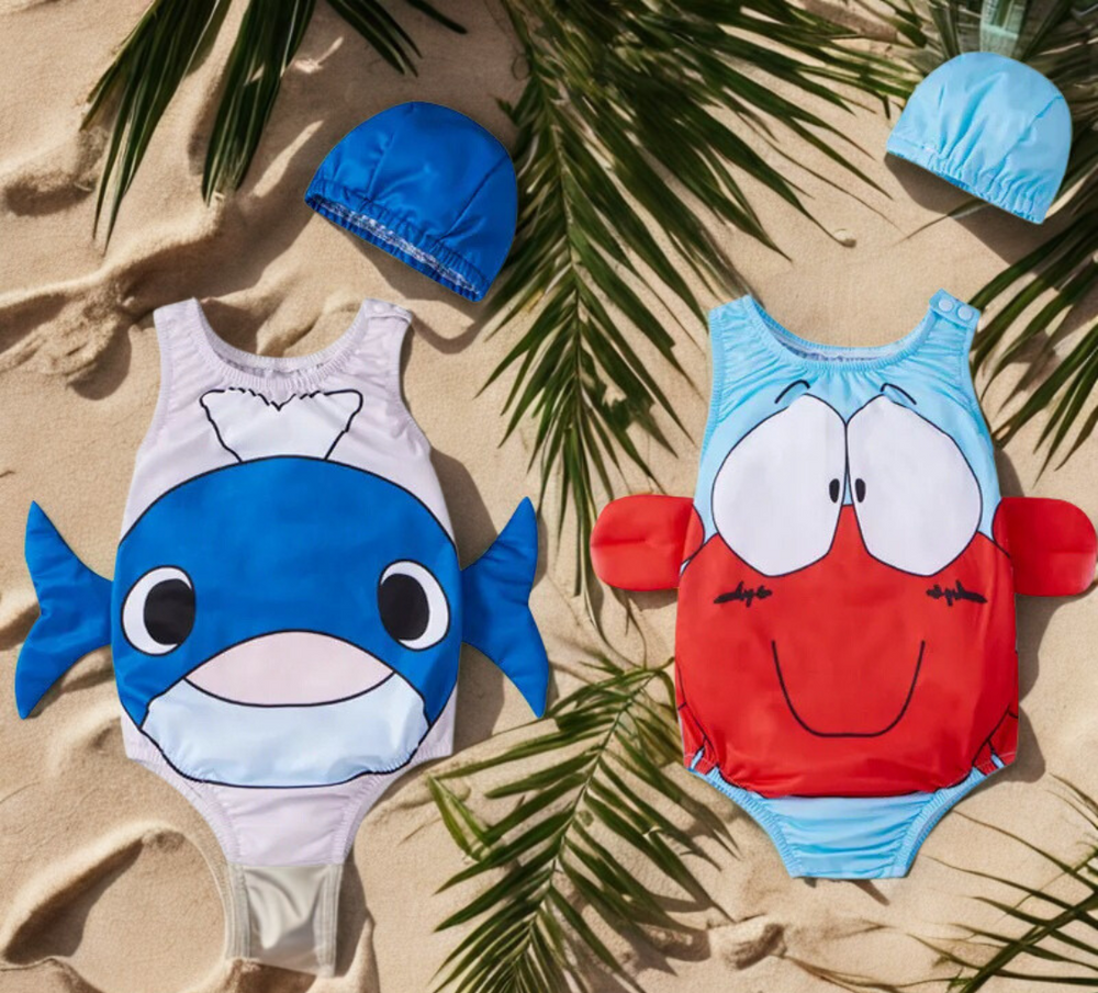 Meisjes Badpak met Hoedje – Comfortabele Zwemset voor Zomerplezier | Maat 0-4 Jaar