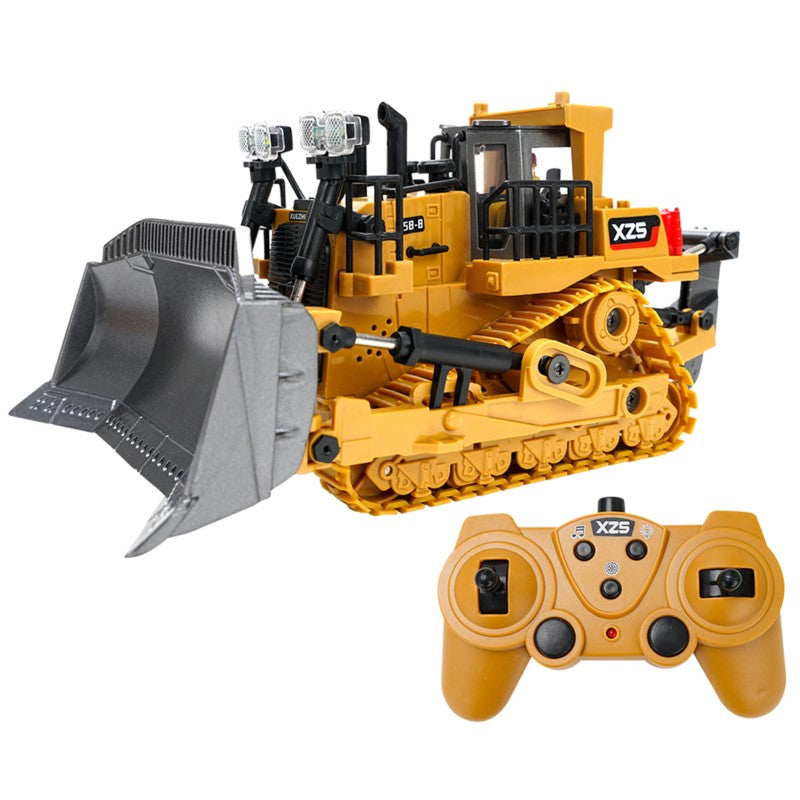 RC Bulldozer 1:24 voor Kinderen – Met LED, Metalen Scheplepel en 2.4GHz Besturing