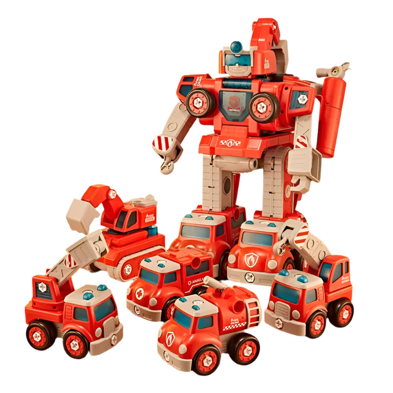 RoboRescue Transform Squad – Bouwbare Robot & Reddingsvoertuigen Speelset | STEM & Creatief Spel voor Kinderen 4+