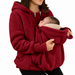 Draagjas 2-in-1 voor mama en baby – zachte fleece, capuchon, rits, zakken | babywearing hoodie