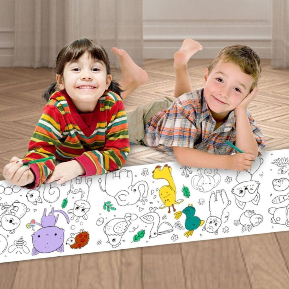 Tekenrol voor Kinderen – Herbruikbaar Afneembaar Tekenpapier 300cm voor Creatief Spel