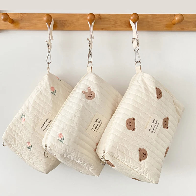 Mama Luiertas met Borduurprint – Compacte Baby Opbergtas met Rits