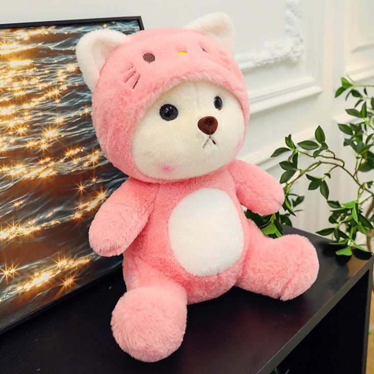 Pluche knuffelbeer 2-in-1 met afneembaar hoedje – zachte vulling, handwasbaar | teddybeer