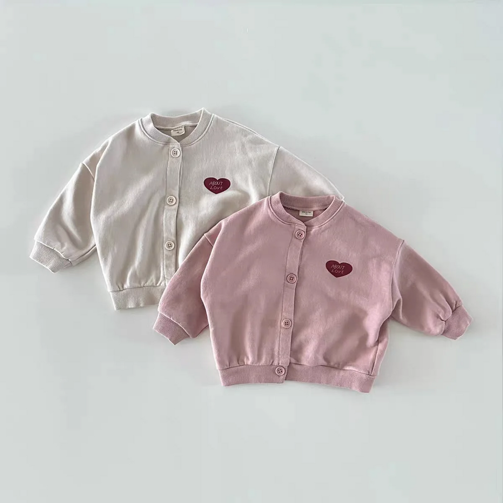 Babyvestje met Hartje – Zachte Cardigan met Knoopsluiting – Uniseks Kinderkleding (6m - 3jr)