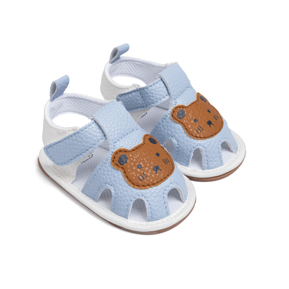 Sandaal met Klittenband - BearSteps Meisjes, Blauw/Bruin/Wit, Maat 0-2 Jaar