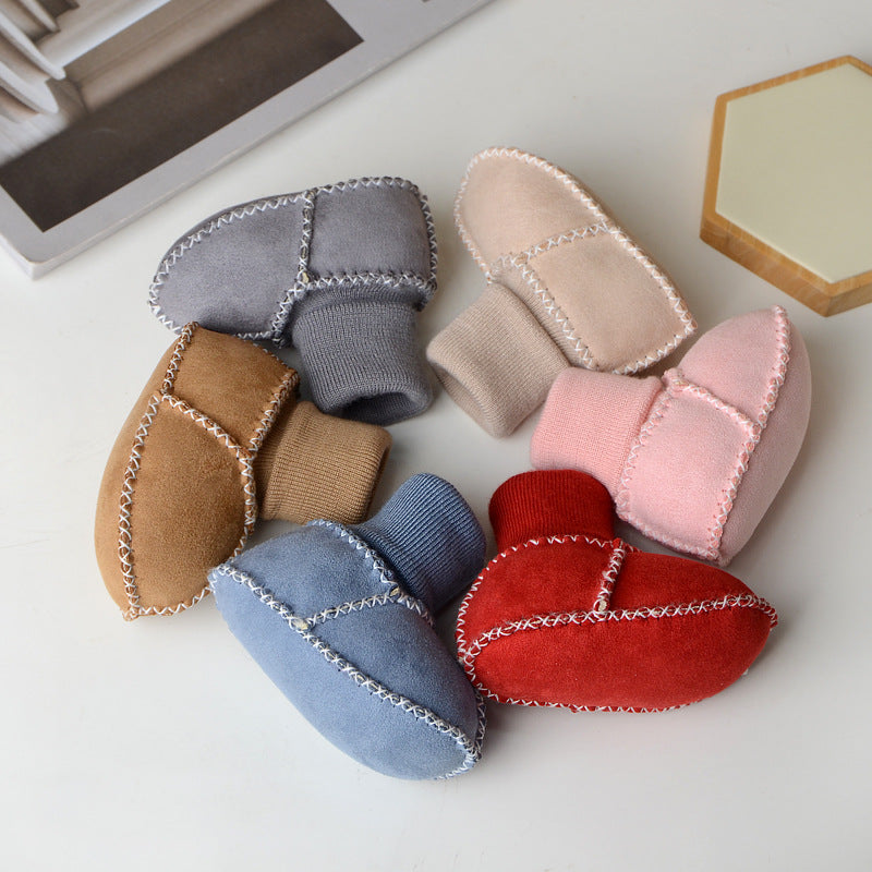 Babyslofjes – CuddleToes Unisex, Bruin/Grijs/Beige/Roze/Rood/Blauw, Suède, Maat 0-12 Maanden