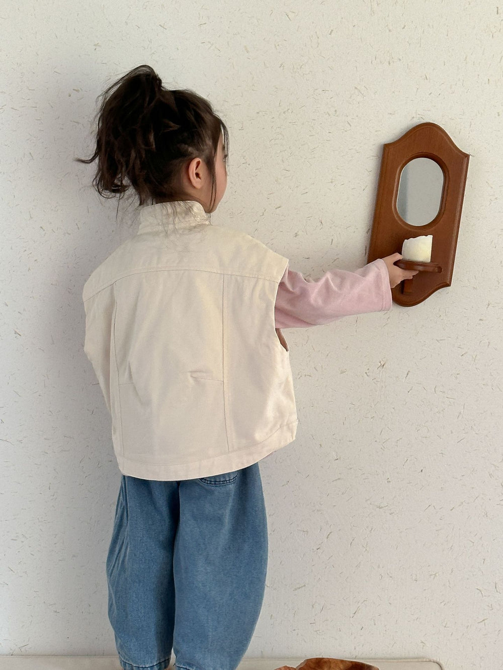 Gilet met Knoopsluiting - Explorer Unisex, Beige/Bruin, Katoen, 0-8 Jaar