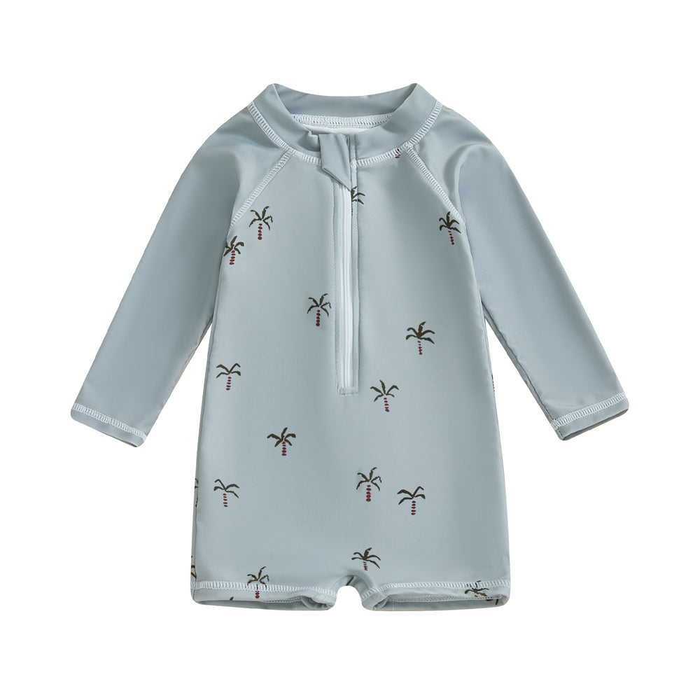 TurtlySafe Zwemromper Baby & Peuter | Lange Mouwen | UV-Bescherming | Schildpad, Palm of Boot Print | 3m-3jr