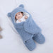 Wikkeldeken met Berenoortjes – Baby, Beige/Blauw/Roze/Wit, Fleece, Katoen-More For Mini