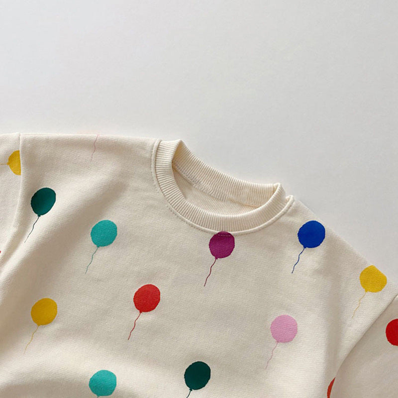 Joggingpak met Ballonnen - Balloony Verjaardagsoutfit Unisex, Katoen, Maat 0-5 Jaar