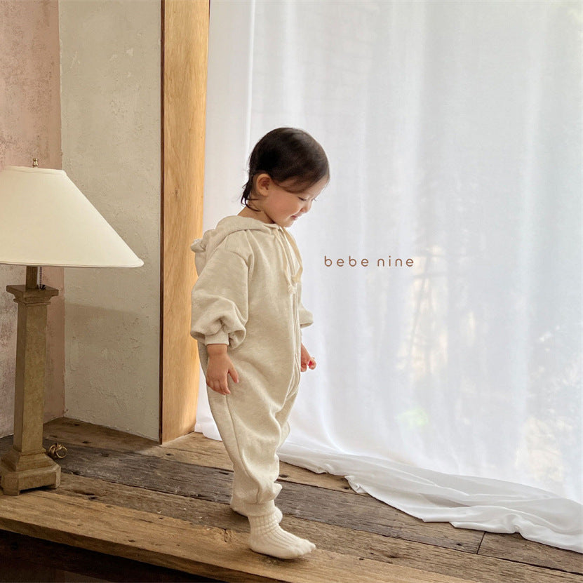Babypakje met Capuchon – Moussy Jumpsuit van Katoenmix (0–3 Jaar) – Uniseks, Zacht & Gemakkelijk aan te Trekken
