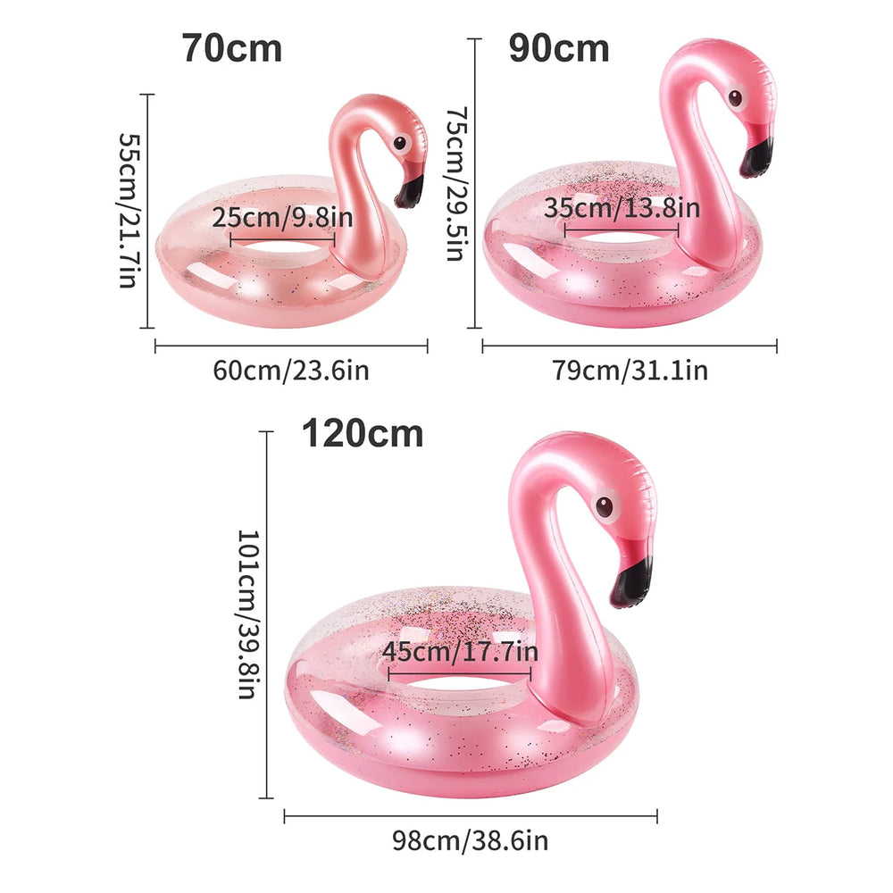 Flamingo Zwemband Glitter – Opblaasbare Pool Float | Strand & Zwembad