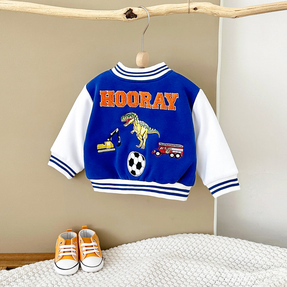 Baseball Jas - Asmara Unisex, Blauw/Roze, Katoen, Maat 0-3 jaar-More For Mini