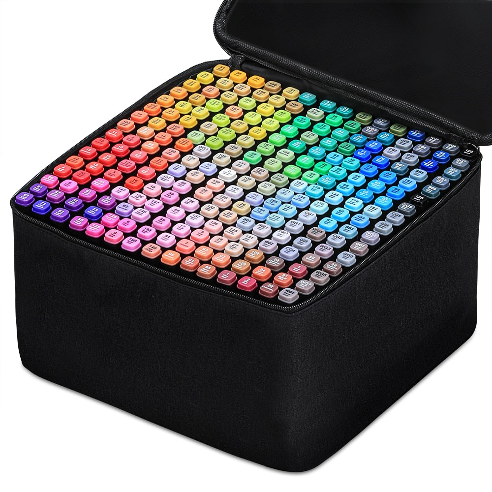 LumaColor Dubbelpunt Markers – Permanente Markers Set met 30-80 Kleuren voor Tekenen, Illustraties & Creatieve Projecten