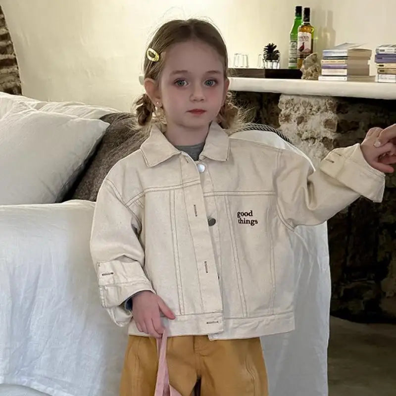 LUNÉ Kinderjas met borduring | Unisex Jas van Katoen (1–9 Jaar)