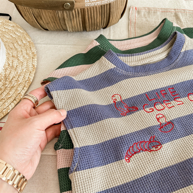 Rib Zomerset - Little Waves Unisex, Blauw/Groen, Katoen, 0-6 Jaar