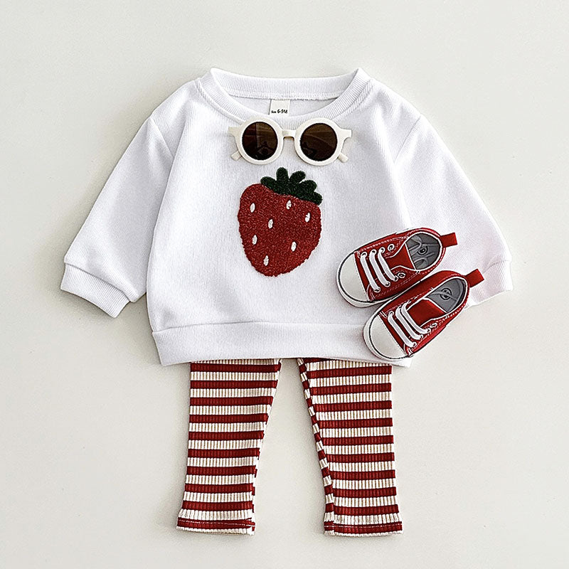 Set met Legging en Sweater - BerryBabe Meisjes, Roze/Geel/Groen, Katoen, Maat 0-3 Jaar