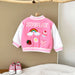 Baseball Jas - Asmara Unisex, Blauw/Roze, Katoen, Maat 0-3 jaar-More For Mini