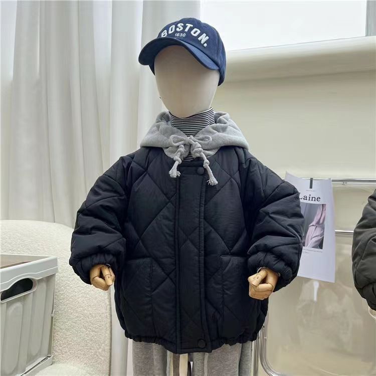 Gewatteerde Hoodie Jas - CozyShield Unisex, Blauw/Groen, Katoen, 0-6 Jaar