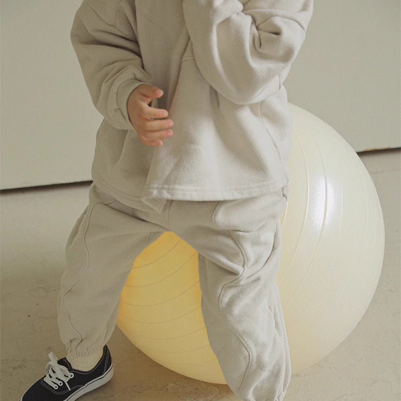 Joggingpak - UrbanComfy Unisex, Grijs/Beige, Katoen, Maat 0-6 Jaar